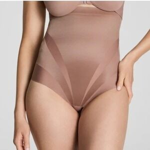 SPANX Transform High-Waisted Brief Cafe Au Lait Nude Tan Women Size XL Shapewear